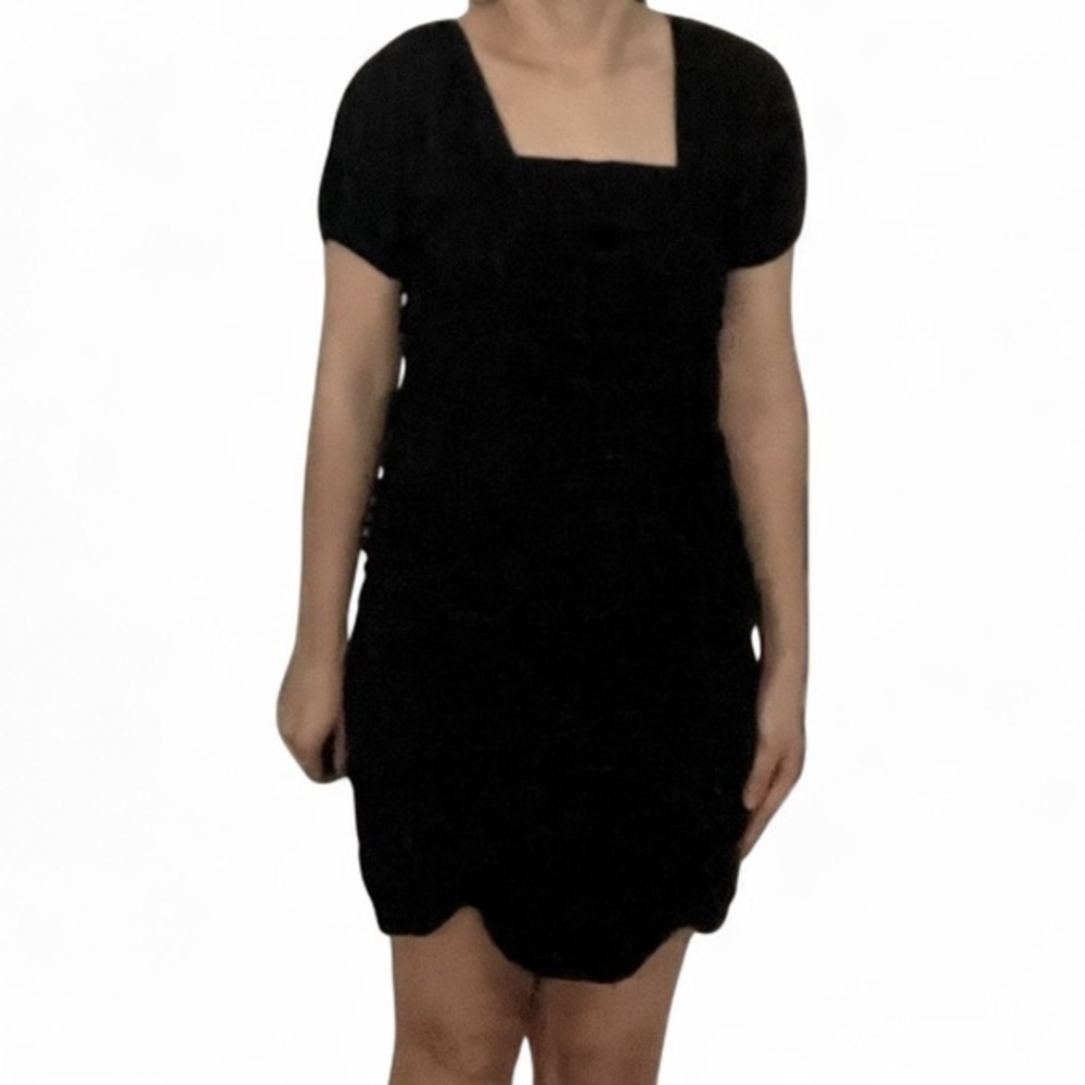 Free People "She’s In Parties" Scrunch Bodycon Polka Dot Dress, Size XS. Purple